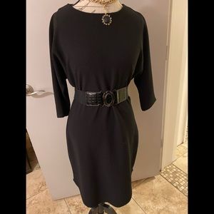 Ribbed black shift dress from ASOS - Size 10